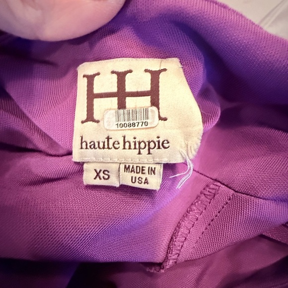 Haute Hippie Purple Kaitlin Drape Front Dress Size XS MSRP $395 - Picture 5 of 8